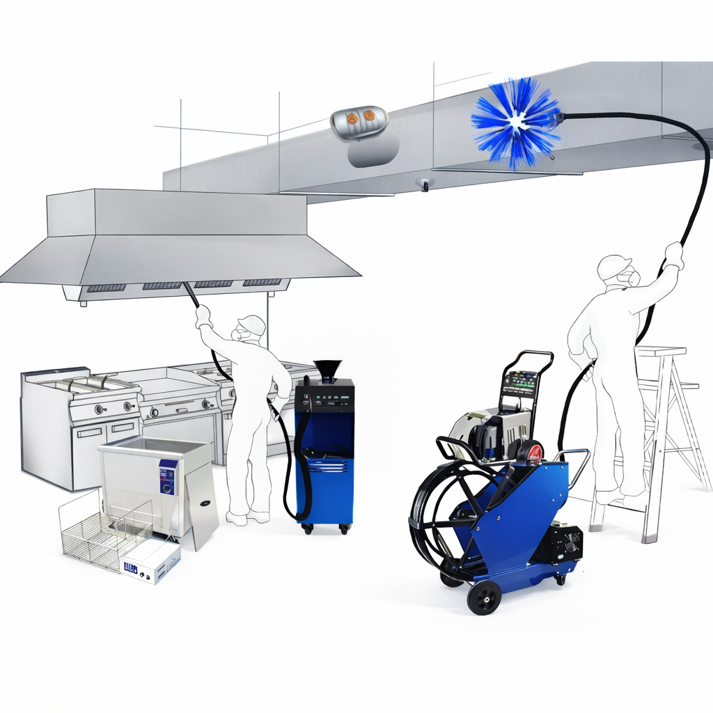 Оборудване за професионално почистване в действие